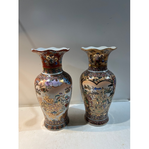 165 - Pair of oriental vases - 35cm tall