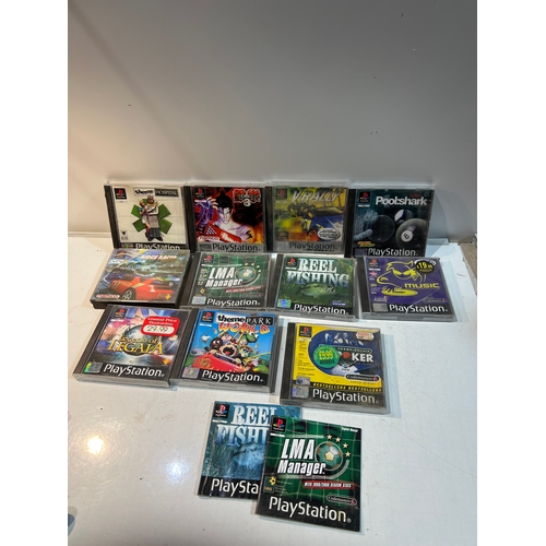 171 - Quantity of PS1 games inc theme hospital, pool shark, reel fishing, legend of Legala and more