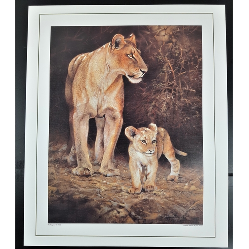 119A - Bigs Cats. 2 colour prints ‘The Kings of the Wild’ (lioness and cubs) and ‘The Prince of Stealth’ (l... 