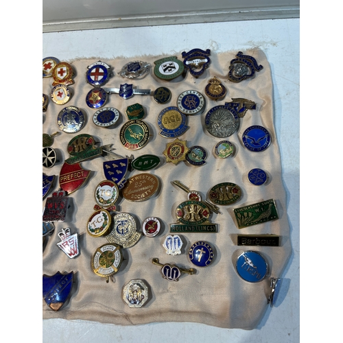 198 - Pin badge collection inc Sports badges, Lincolnshire fire brigade, women’s section British legion, j... 