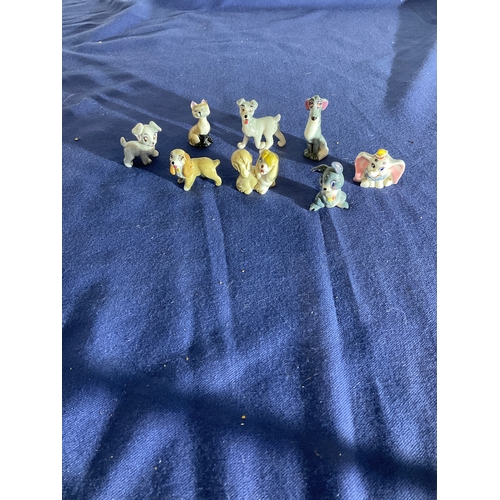 199 - Collection of Wade Whimsies Disney characters including Lady and The Tramp, Dumbo, Thumper etc