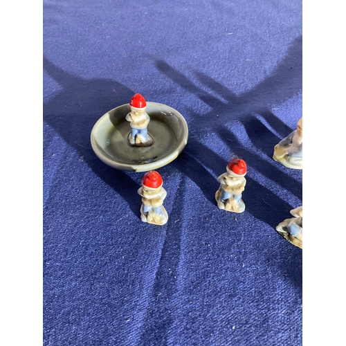 218 - Collection of 7 Wade Whimsies gnomes - very collectible