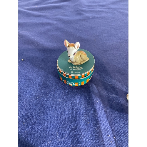 219 - Collection of old Wade Whimsies to include Bambi in The hat box series No7 and more