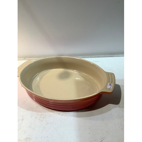 305 - Lecreuset red oval stoneware dish