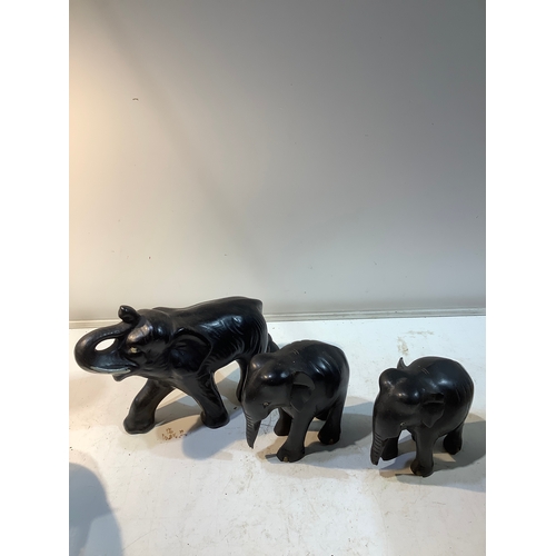 308 - Set of three vintage elephants