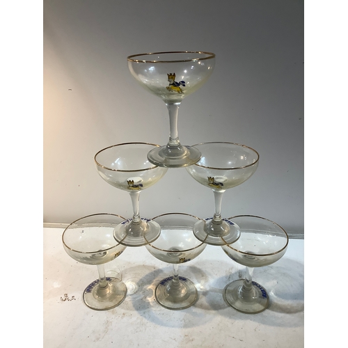 311 - Set of six Babycham glasses good condition in tub