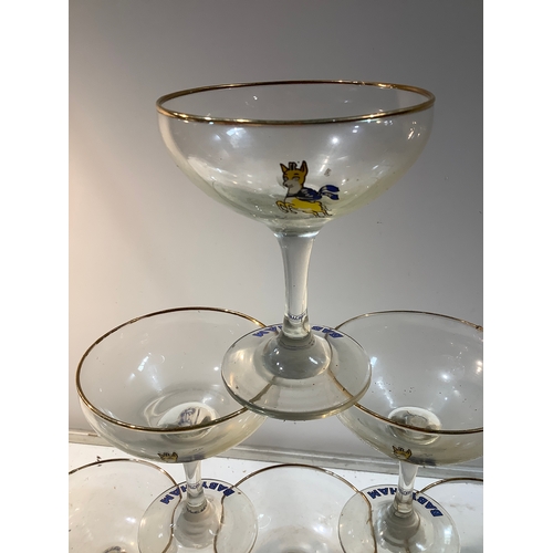 311 - Set of six Babycham glasses good condition in tub