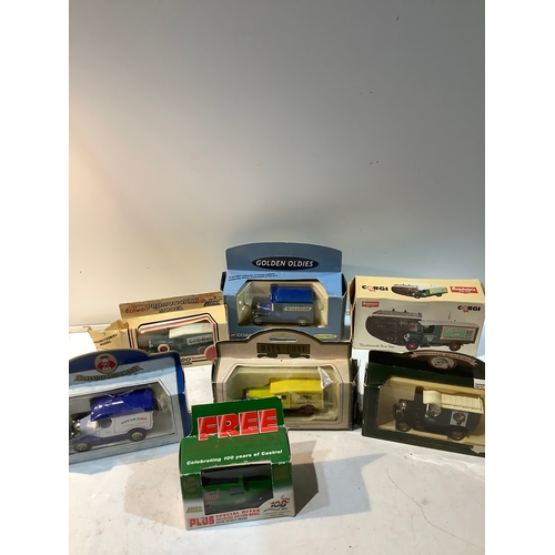 253 - Boxed vans different makes inc corgi Batchelors peas