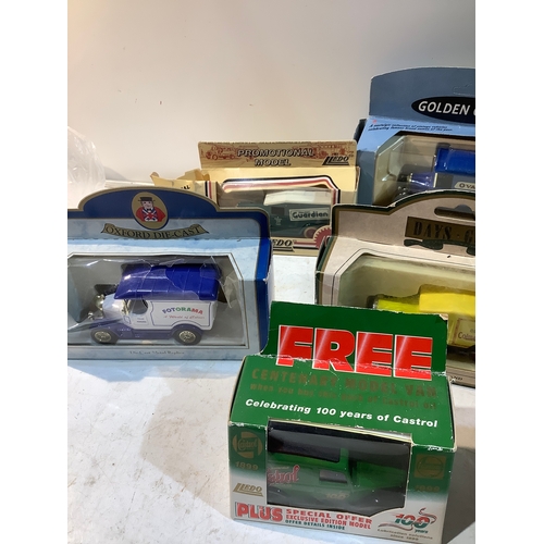 253 - Boxed vans different makes inc corgi Batchelors peas