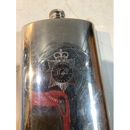 259 - Staffordshire 150 years police anniversary 1992 hip flask