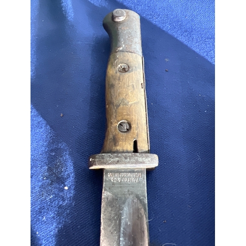 295 - WWI German bayonet knife - stamped F Herder, ASN Solingen - Swedish steel