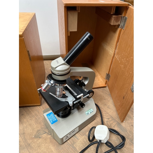 Set of 3 microscopes in boxes - Opax and Nomo with lens