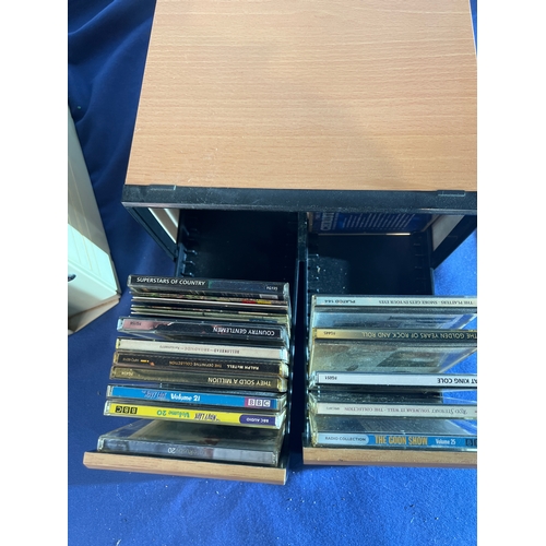 3 - 2x cd storage drawers with various cds