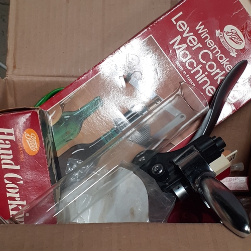 107 - Wine fermenting equipment including stoppers, corking tools, corks and more