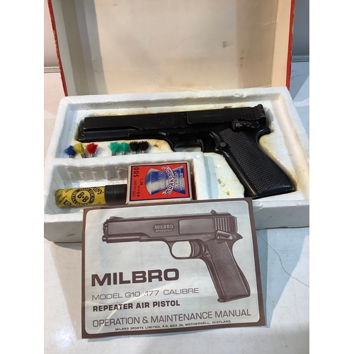 Milbro Air pistol with box and maintenance manual