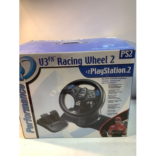176 - V3 fox racing wheel 2 for PlayStation 2 new in box
