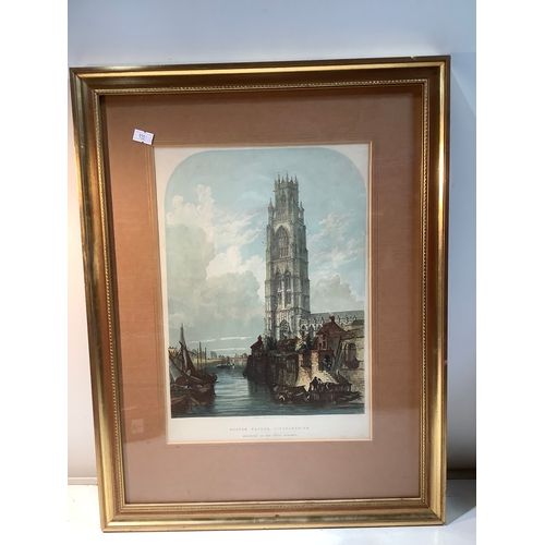 180 - Framed picture of Bostons church Lincolnshire exhibited in the royal academy