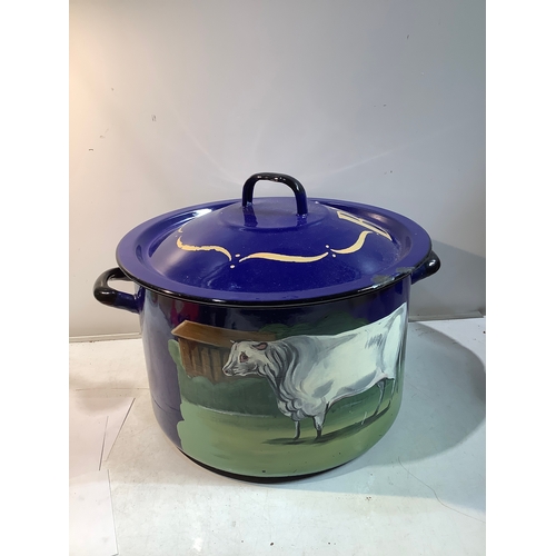 190 - Large enamel painted pot