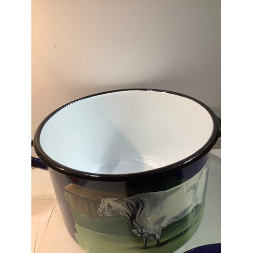190 - Large enamel painted pot