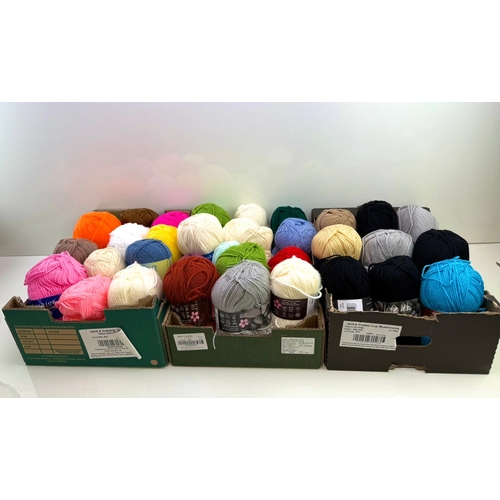 57 - 3x trays of brand new wool inc Stylecraft & Patons