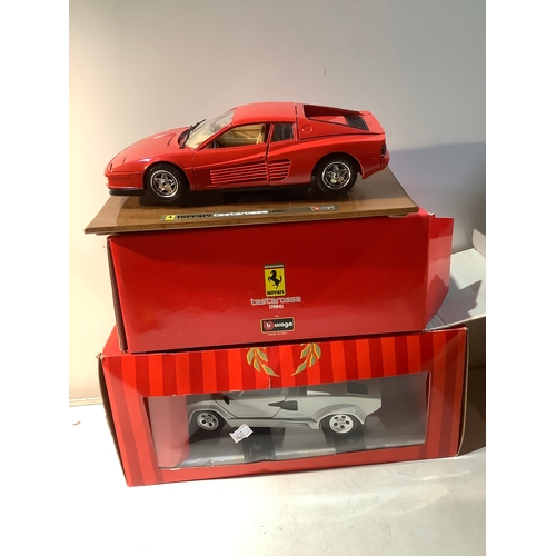 188 - Tonka polistil Lamborghini contech plus Burago Ferrari testarossa 1984