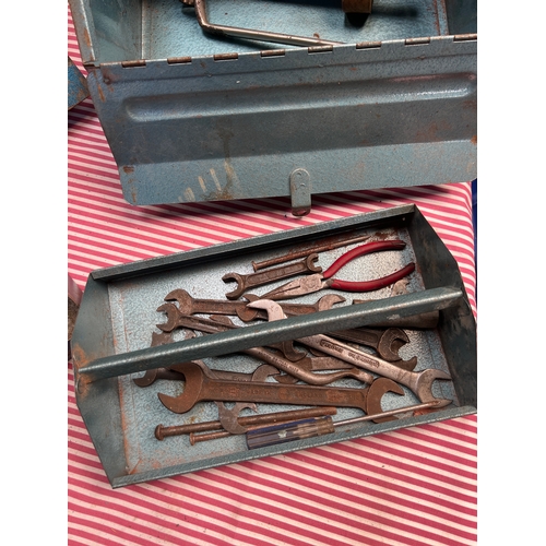 62 - 2x metal tool boxes with contents of mainly spanner’s inc brands Bedford, superslim, Britool and mor... 