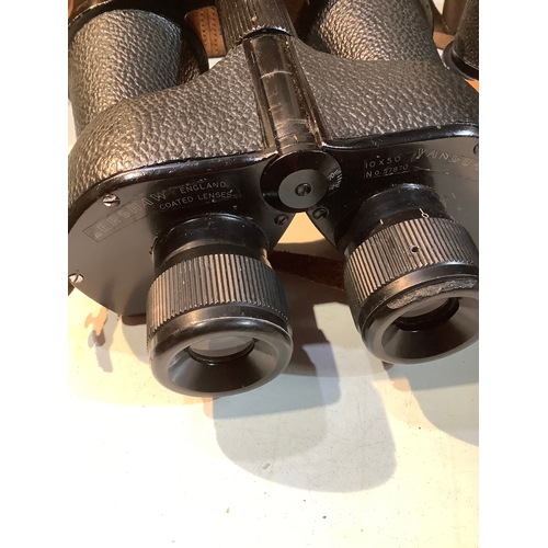 187 - Pair of vintage binoculars Barr & Stroud 7 x cf41 and kershaw 10 x 50