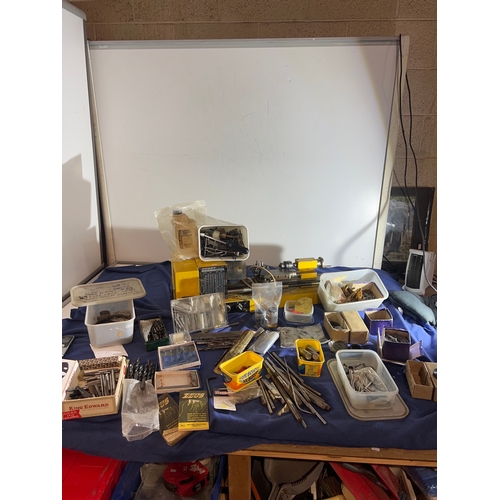 75 - HobbyMat MD65 lathe with a huge assortment of accessories inc drill bits, tap & die attachments, gea... 