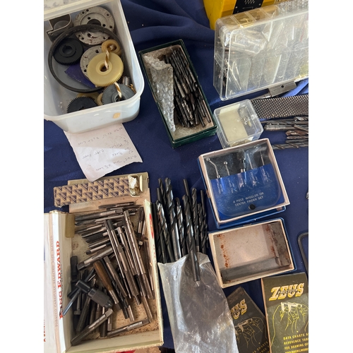 75 - HobbyMat MD65 lathe with a huge assortment of accessories inc drill bits, tap & die attachments, gea... 