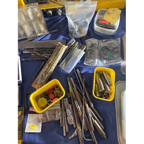 75 - HobbyMat MD65 lathe with a huge assortment of accessories inc drill bits, tap & die attachments, gea... 