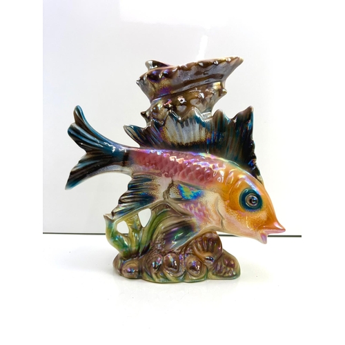 78 - Italian ceramic fish vase - 30cm tall