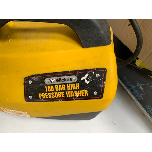 110 - Wickes 100bar Pressure Washer with attachments