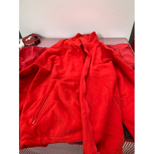 108 - Pair of Adventurewear Red Jackets in Size L, and Fruit of the Loom fleeces in size XL and XXL