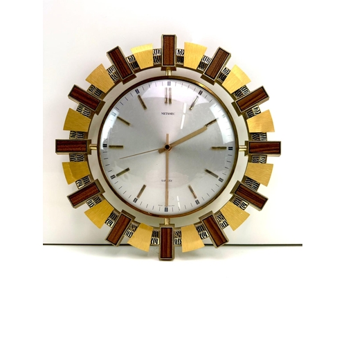 164 - Metamec retro quartz battery operated wall clock