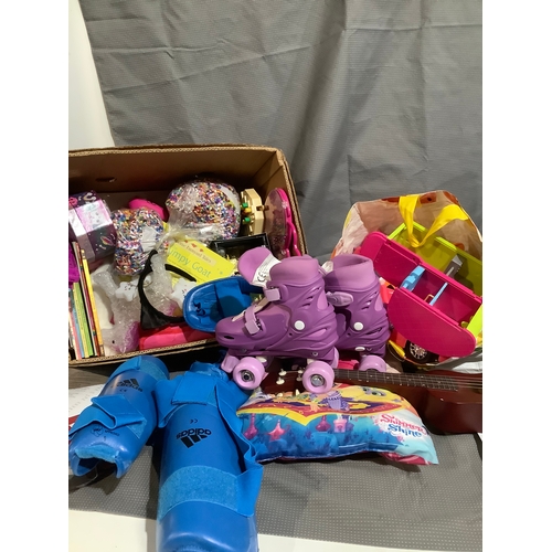 147 - Mixed children’s adjustable roller skates toys books Cindy cars furniture