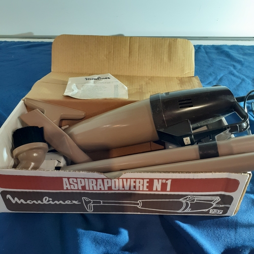 56A - Vintage Moulinex Aspirateur No 1 electric portable hoover. All attachments etc in original box. Work... 