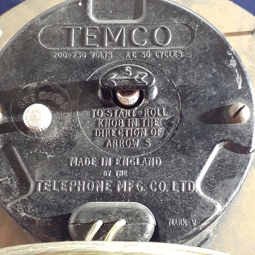 59A - Vintage Temco Electric clock. Heavy iron casing. Sold as spares.
