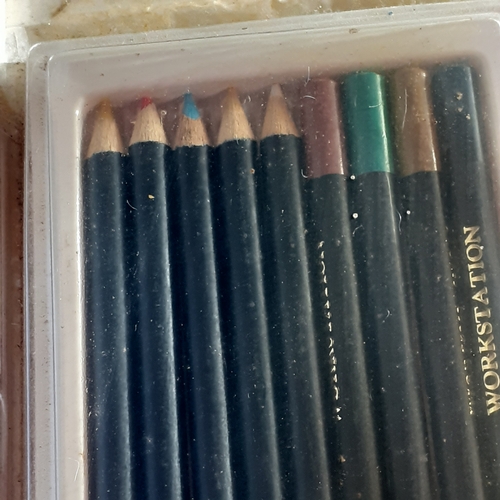 65A - Collection of Drawing/Graphite and colour pencils. Also includes a box of miscellaneous artists mate... 