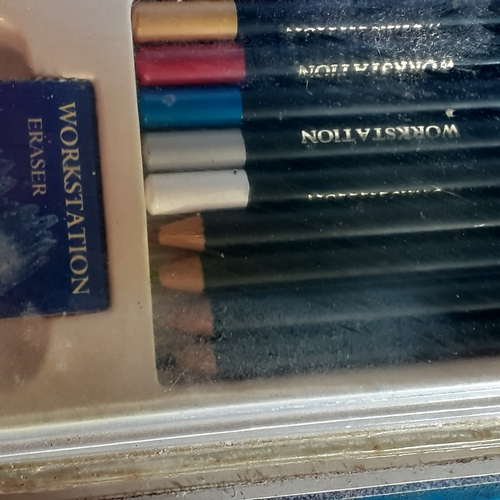 65A - Collection of Drawing/Graphite and colour pencils. Also includes a box of miscellaneous artists mate... 