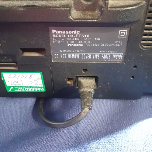 60A - Panasonic stereo, radio, cassette recorder. Model RX FT 510. All functions in good working order