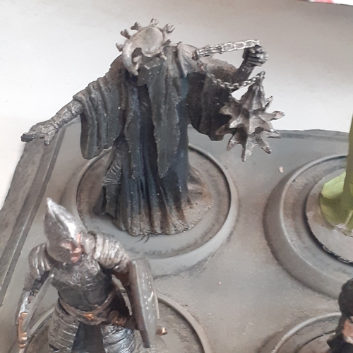 31 - Lord of the Rings pewter figurine collection. On display stand. Good condition just dusty from stora... 