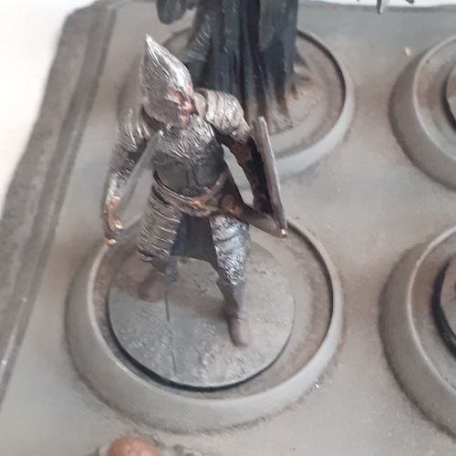 31 - Lord of the Rings pewter figurine collection. On display stand. Good condition just dusty from stora... 