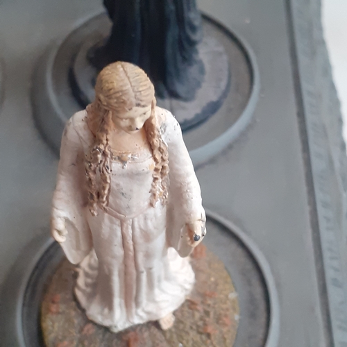 31 - Lord of the Rings pewter figurine collection. On display stand. Good condition just dusty from stora... 