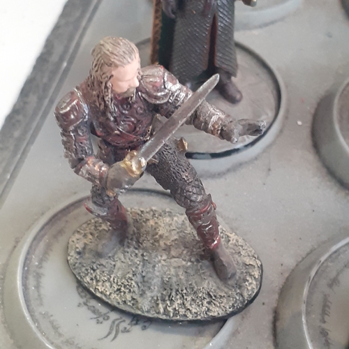 31 - Lord of the Rings pewter figurine collection. On display stand. Good condition just dusty from stora... 