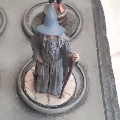48 - Lord of the Rings pewter figurine collection. On display stand. Good condition just dusty from stora... 