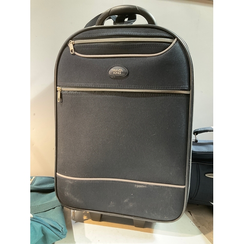 18 - Selection of travel bags including Travel king black pull along suitcase, Jade Design camera bag, Gu... 