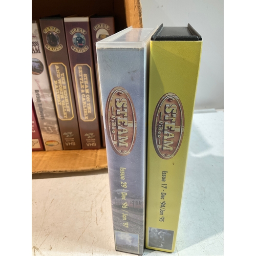 19 - Collection of VHS train videotapes to include Best of British steam, steam and the great trains
