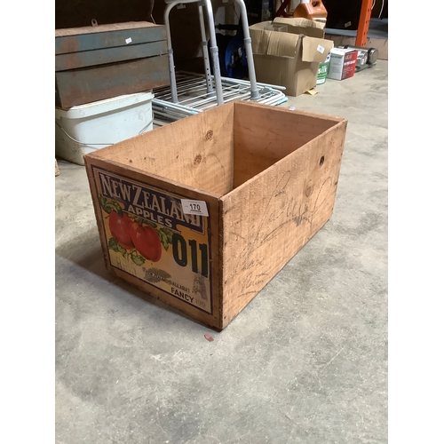 New Zealand apples wooden crate 20 x 13 inches
