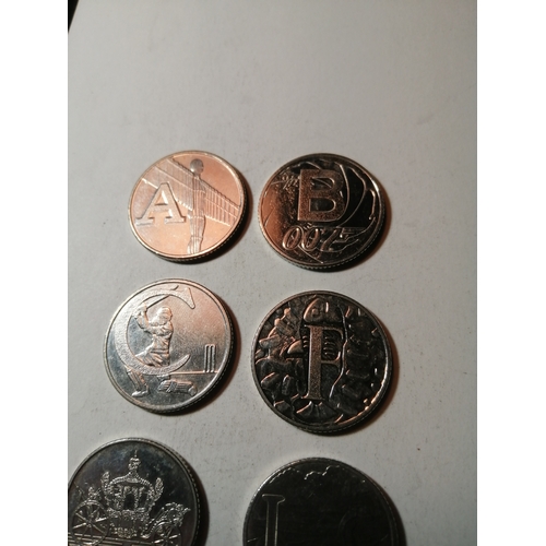321A - COINS : 6 x mixed alphabetical 10p coins (including James Bond)