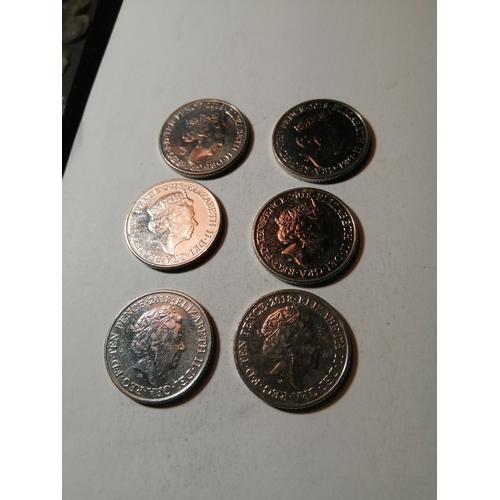 321A - COINS : 6 x mixed alphabetical 10p coins (including James Bond)